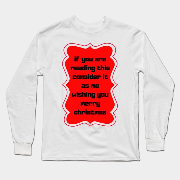 wishing you merry christmas text design Long Sleeve T-Shirt by artistic-much